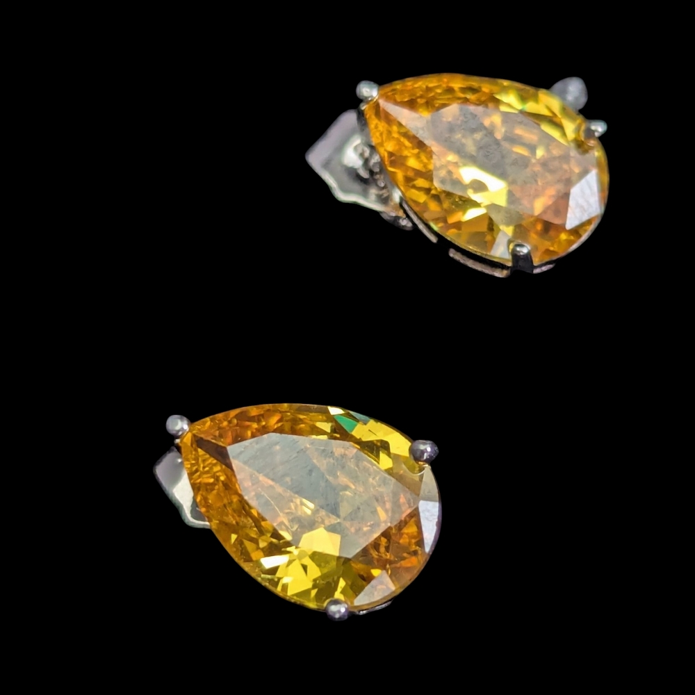 Citrine Teardrop Silver 925 Earrings